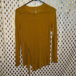 thin long mustard shirt tresics size S